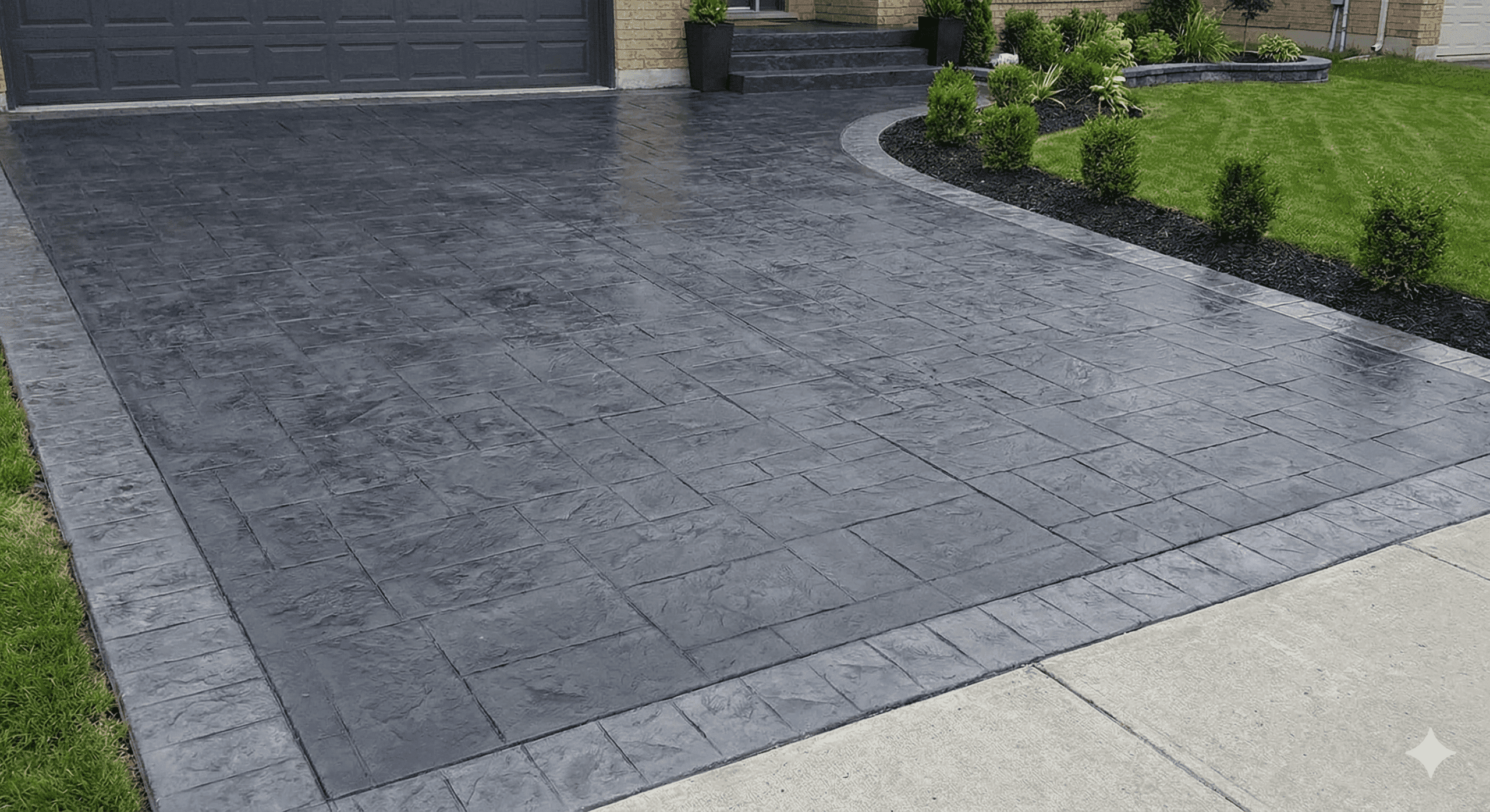 Concrete driveway after professional restoration by Total Brantford Concrete
