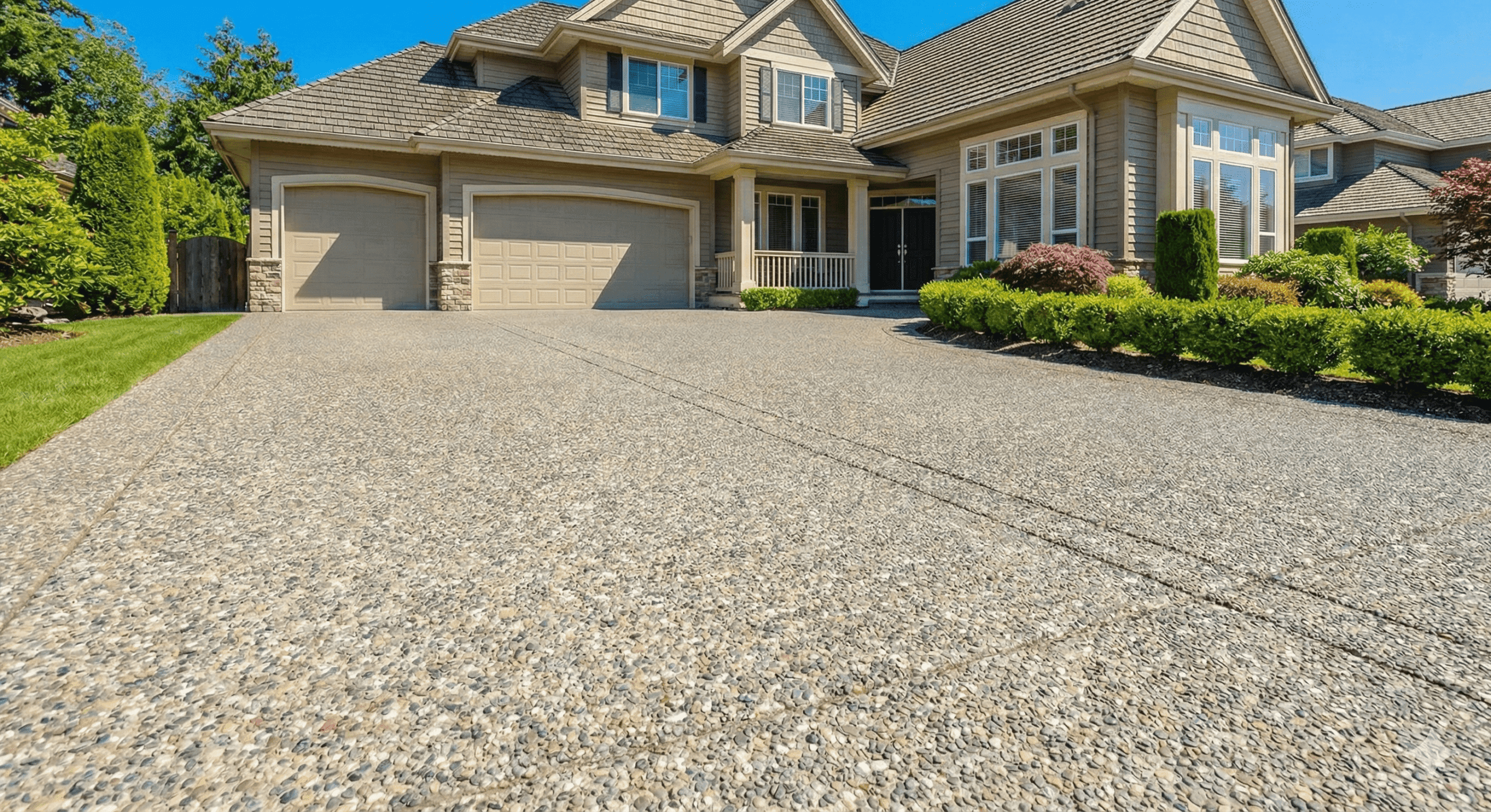 Premium stamped concrete driveway installation by Total Brantford Concrete in Brantford, Ontario